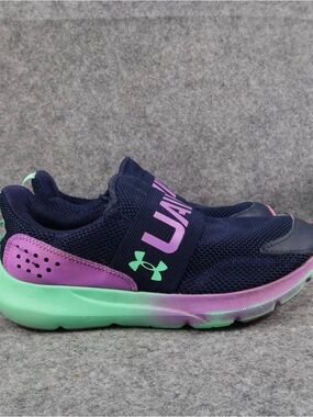 Under Armour Shoes Kids 4.5 Slip On Sneakers Surge 3 Grade School Blue Purple